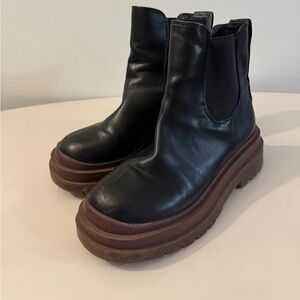 Black Leather Ankle Boots